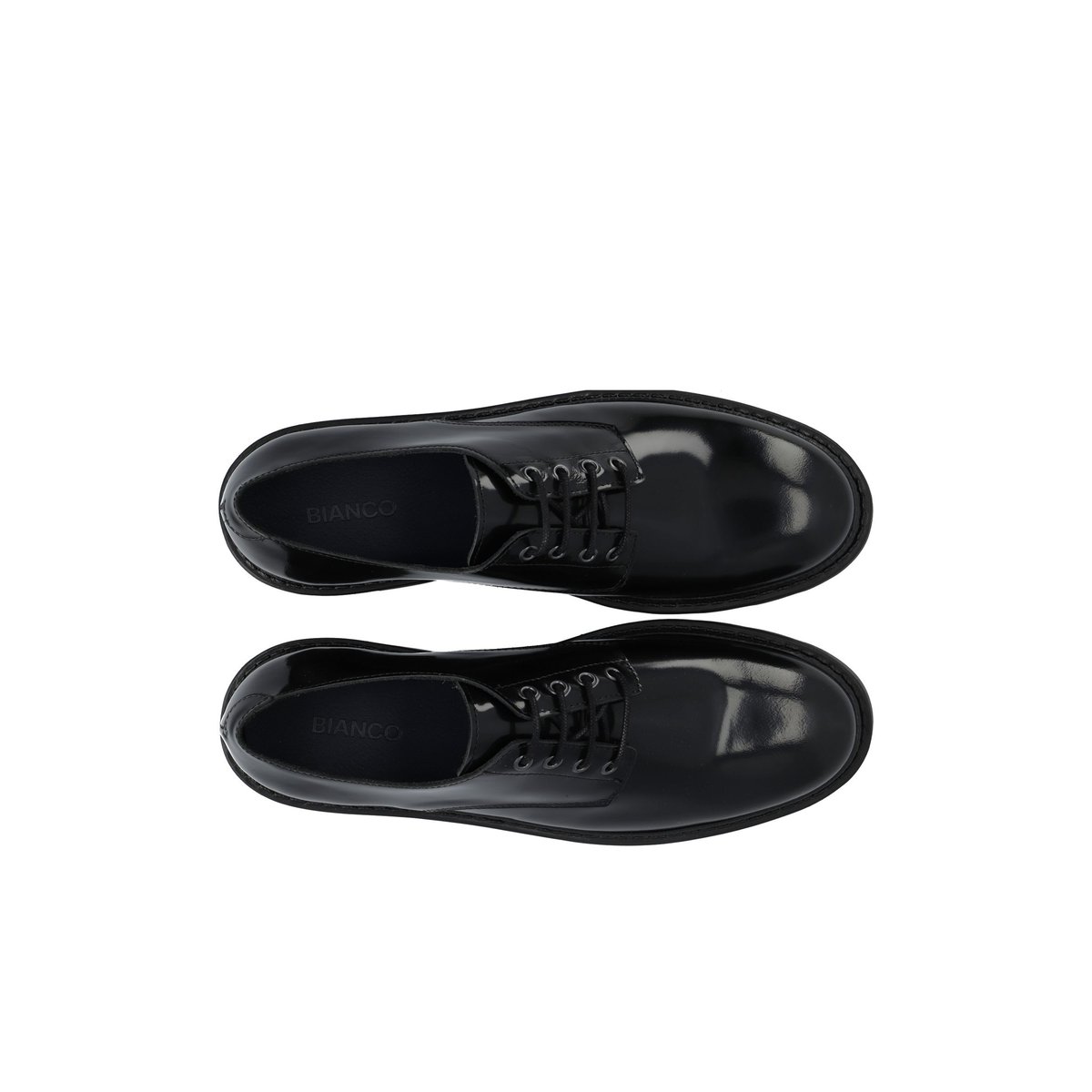 Derbies En Cuir black1, BIANCO