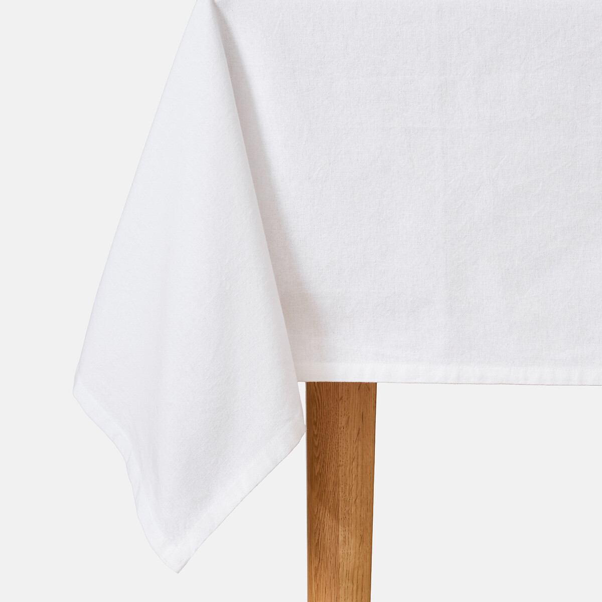 Nappe brodée, en coton lavé, EVANNA blanc, LA REDOUTE INTERIEURS
