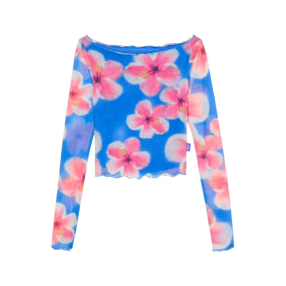 Haut transparent à manches longues MAKE IT BOLD. bleu super sonic hibiscus daze, ROXY