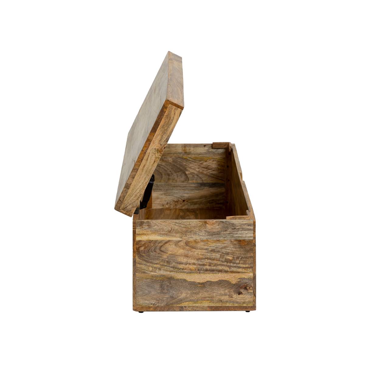 Coffre banc en bois de manguier BABETH bois clair, MADE IN MEUBLES