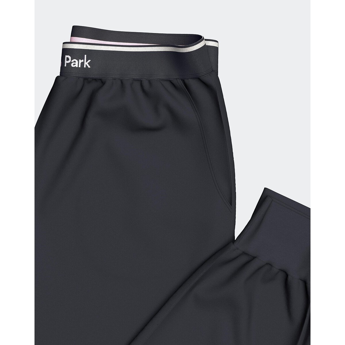 Pyjama long, pantalon uni, haut manches longues rayé kaki + bleu marine, EDEN PARK