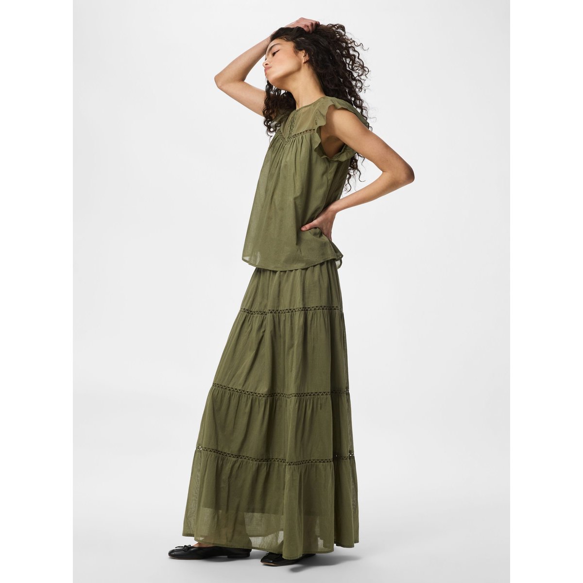 Jupe Longue burnt olive, PIECES