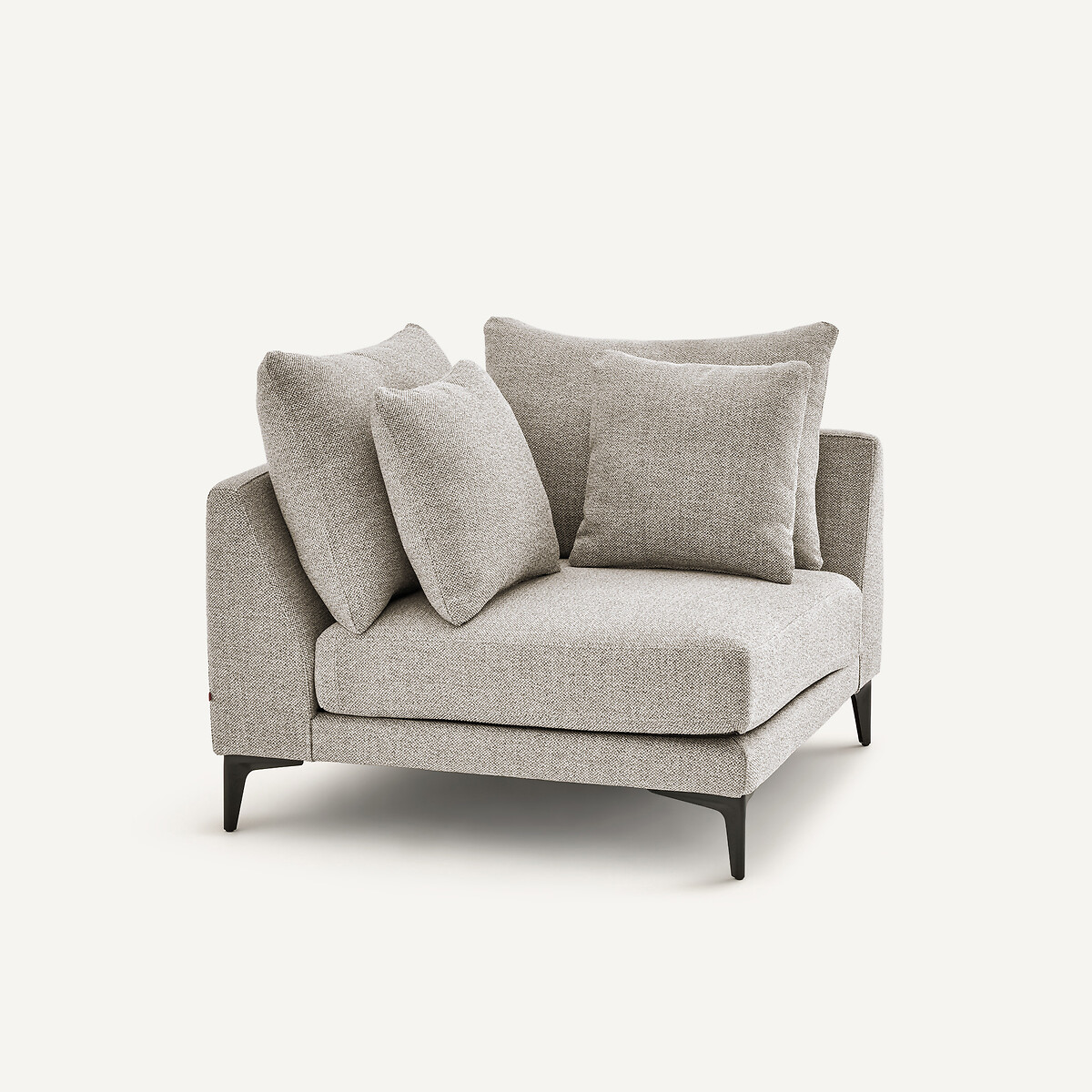 Canapé d'angle en mélange texturé, MODERNISTE beige, EMMANUEL GALLINA X AM.PM