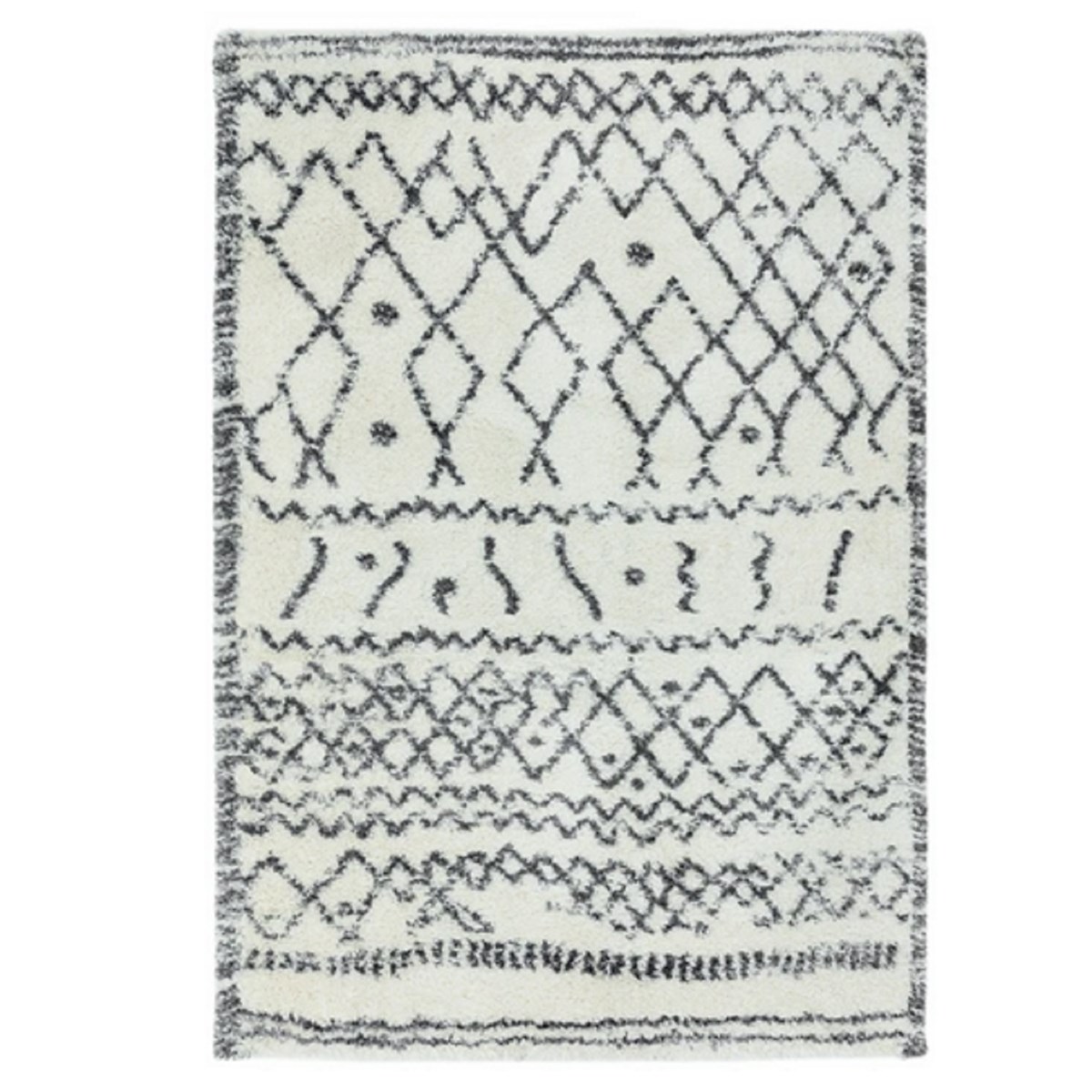 Tapis moderne style berbère DARKO blanc, NOVATREND