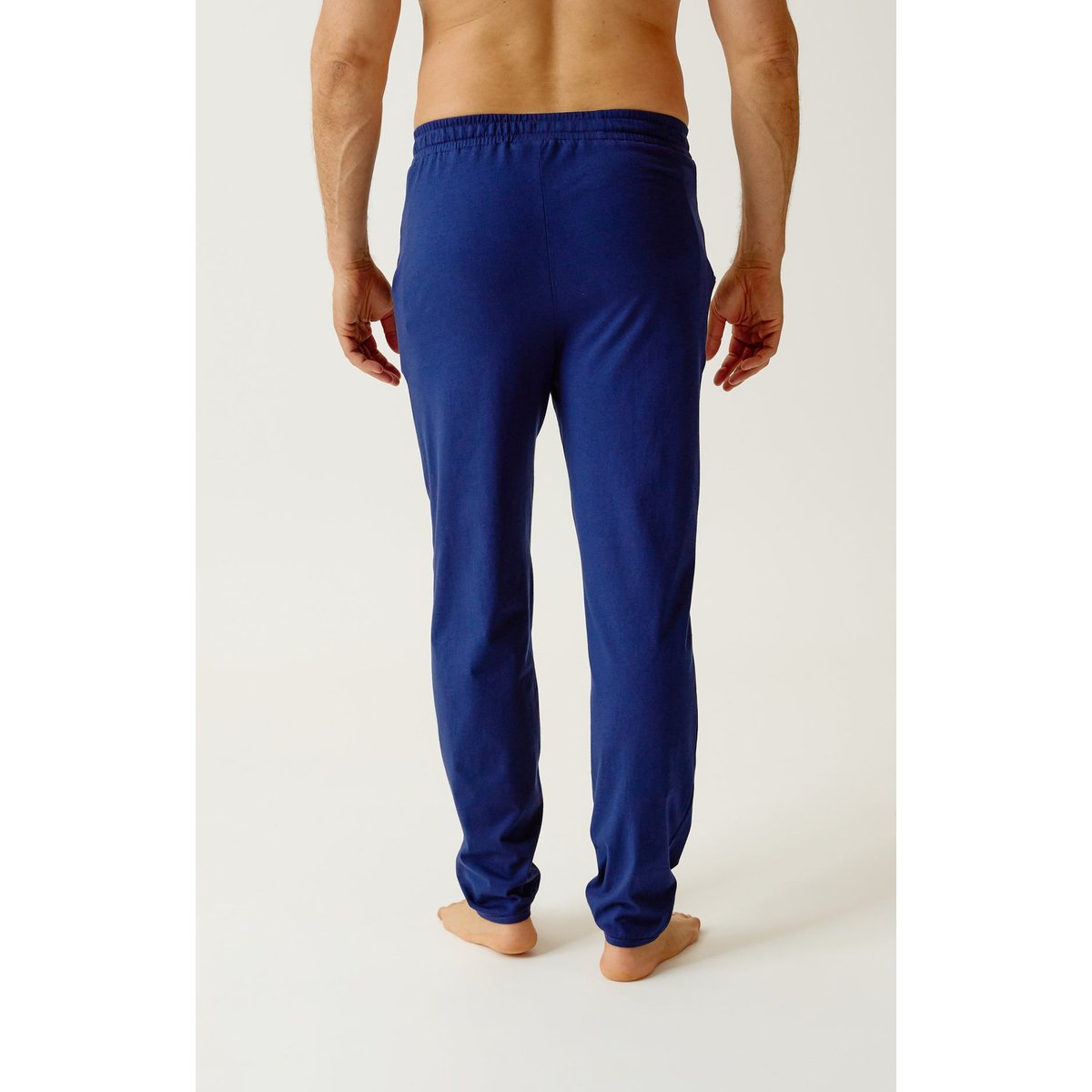 Pantalon en jersey de coton léger couleur unie Minuit marine, ARTHUR