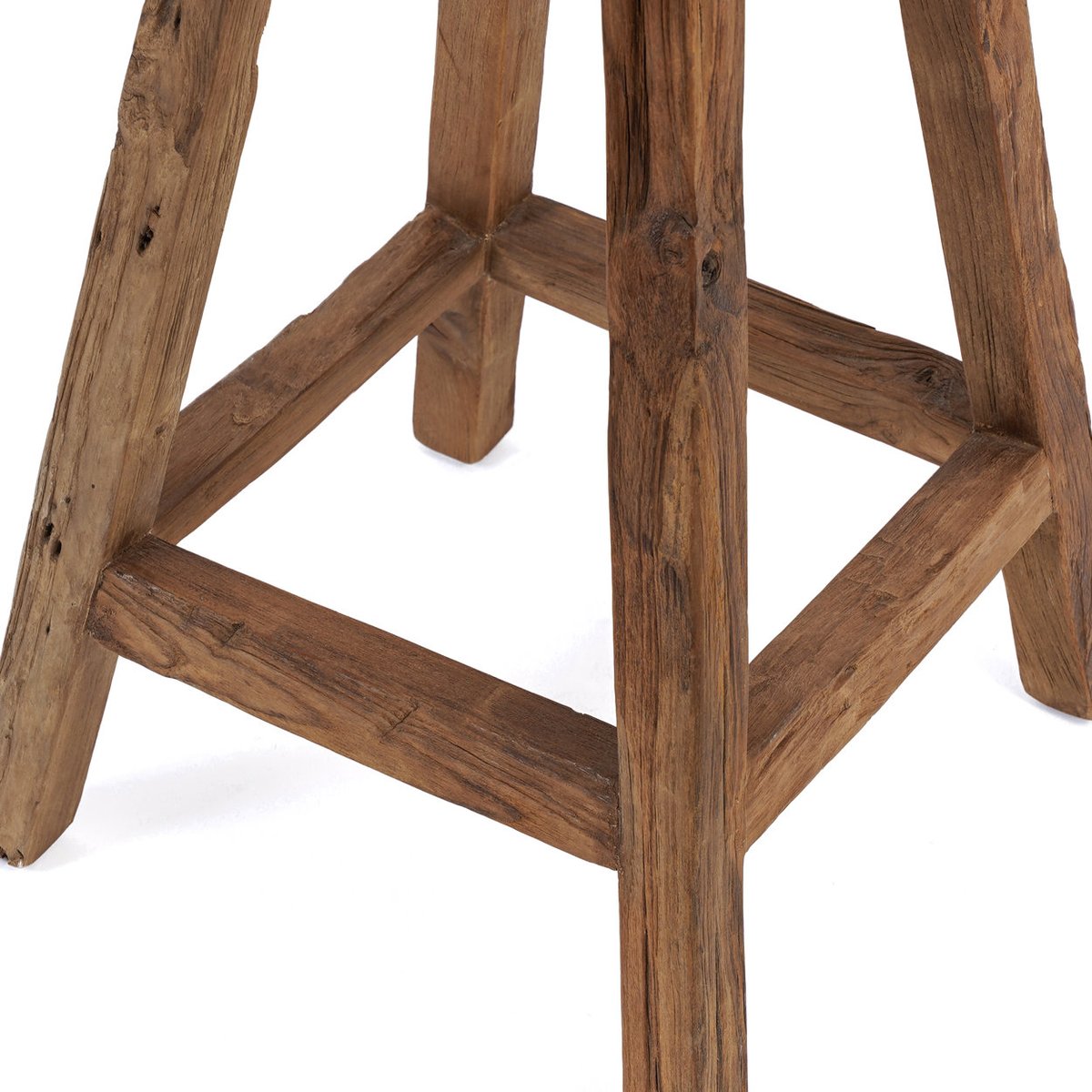 Tabouret de bar en bois de teck récupéré SHIBORI beige, BAZAR BIZAR