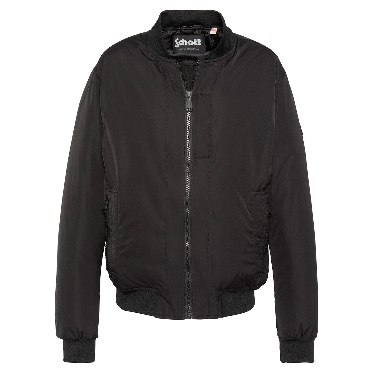 Blouson à capuche avec plastron amovible noir, SCHOTT