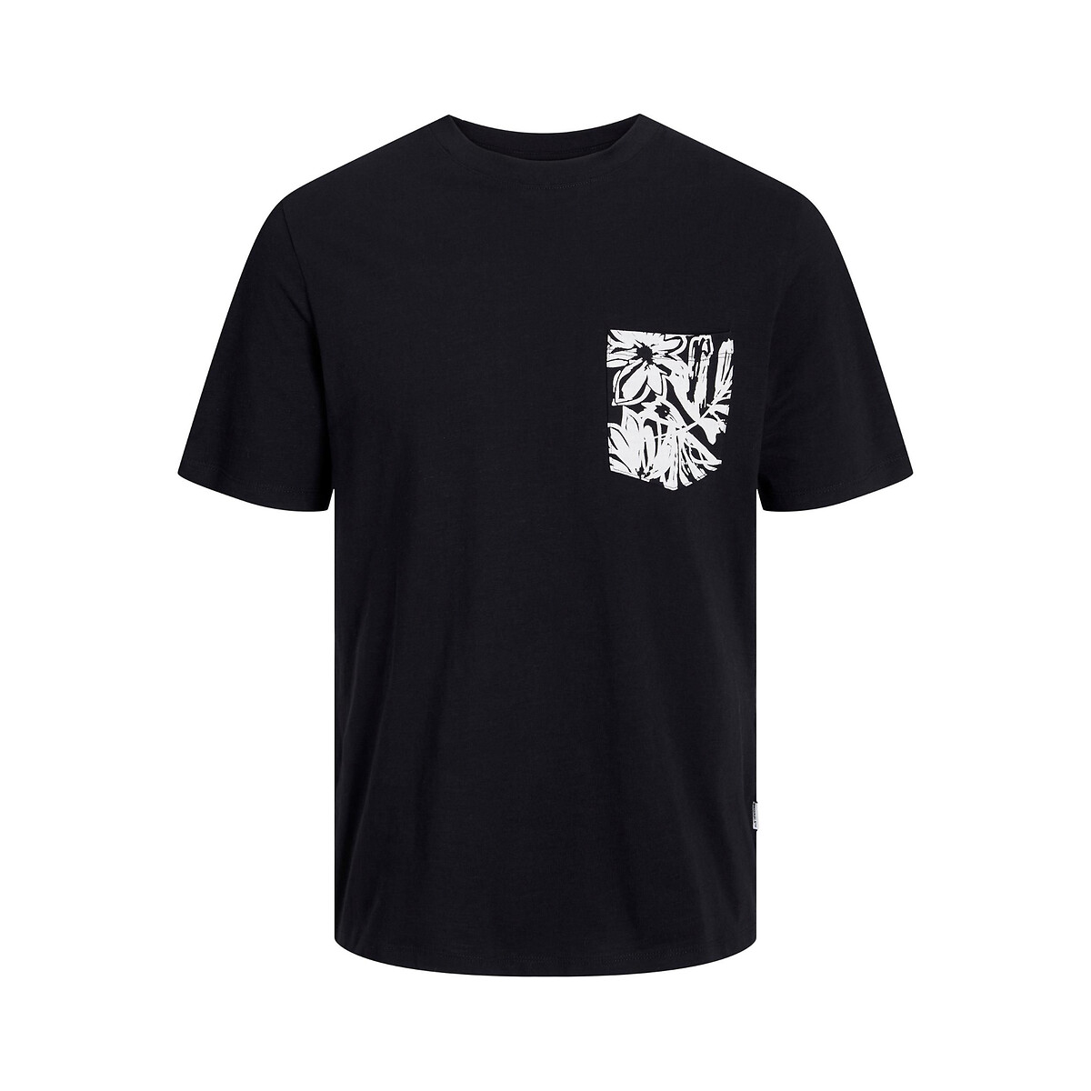 T-shirt col rond à poche noir, JACK & JONES