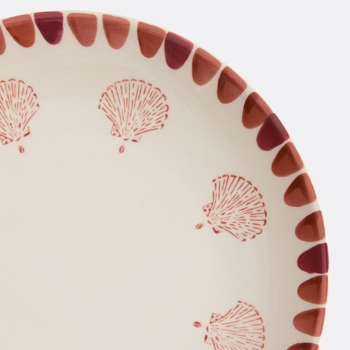 Lot de 4 assiettes à dessert en céramique, motif coquillage, OMANA imprimé, LA REDOUTE INTERIEURS