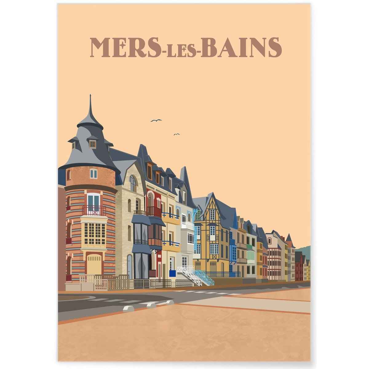 Affiche ville Mers-les-Bains blanc, L'AFFICHERIE
