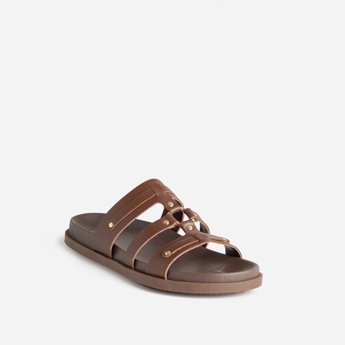 Mule en cuir MARNI chocolat, TEXTO