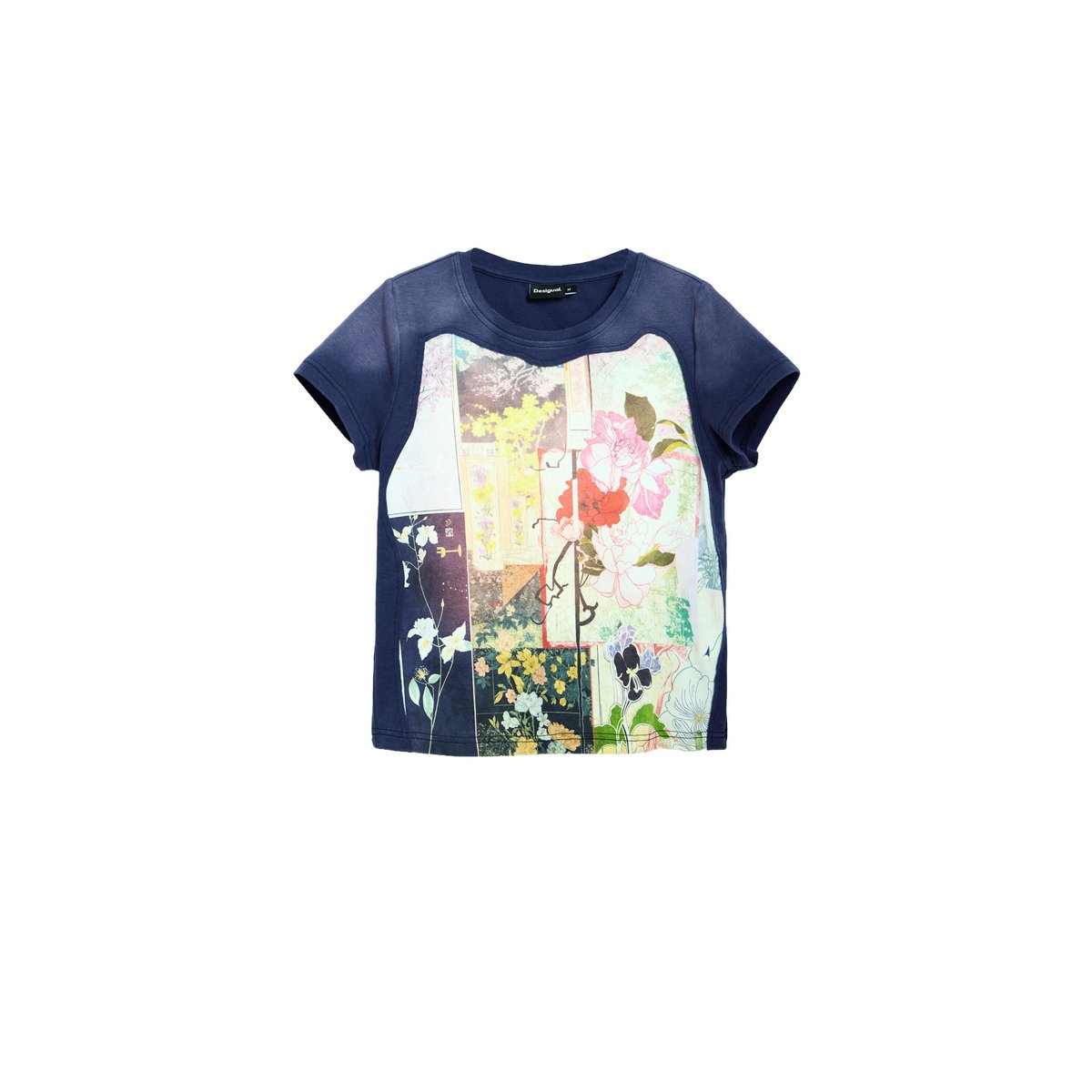 T-shirt imprimé 100 % coton noir, DESIGUAL