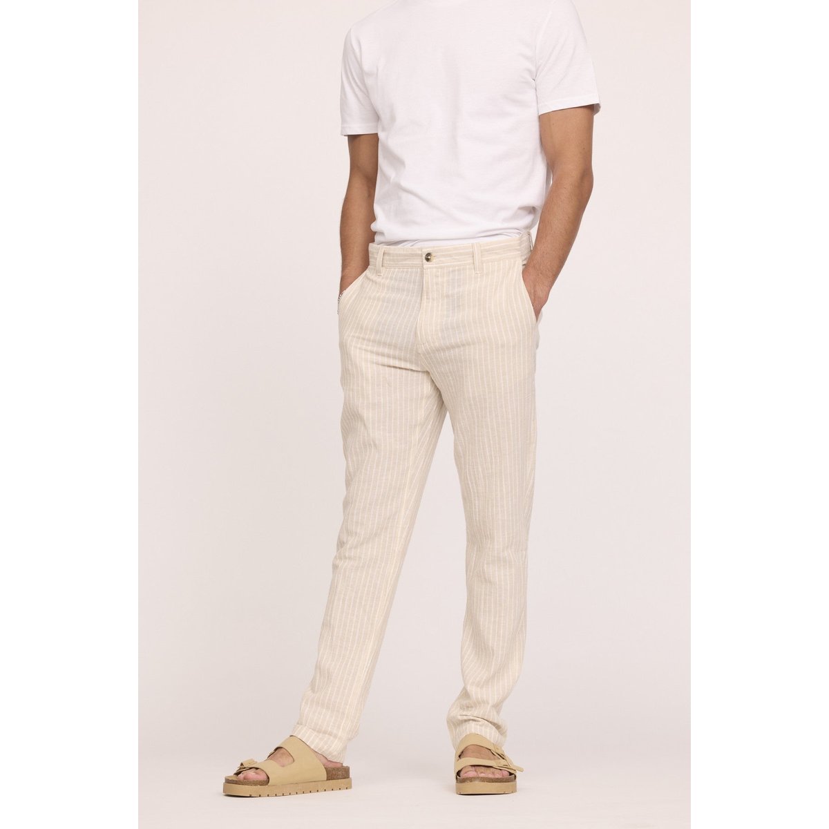 Pantalon coton tapered GLANCE beige, LEE COOPER