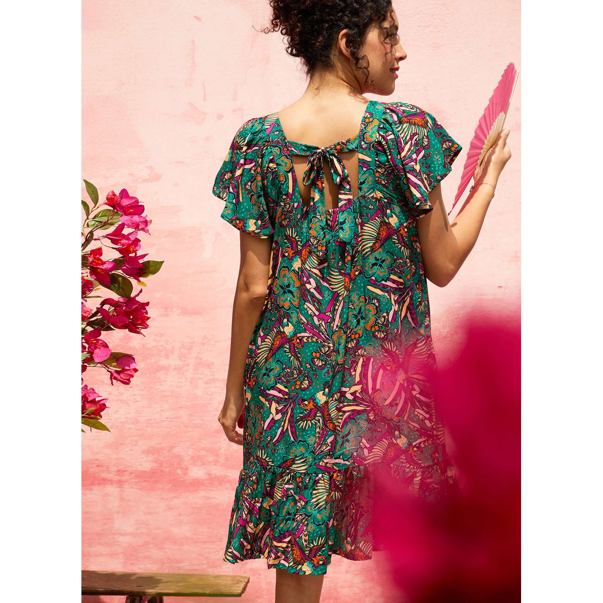 Robe fluide à volants BENITO vert foncé luz, LA FIANCÉE