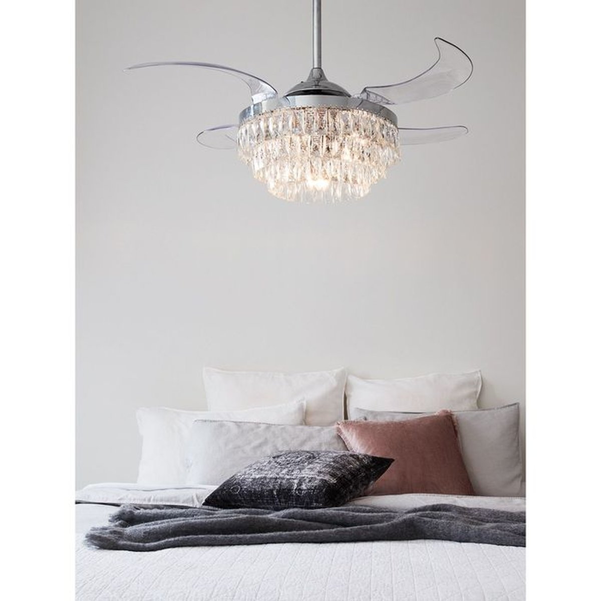 Ventilateur  plafond  VEIL gris -  transparent, BOUTICA-DESIGN