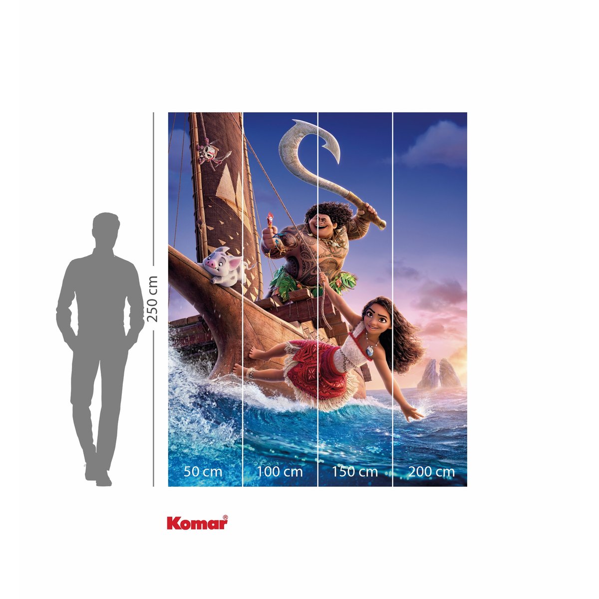 Papier peint Komar - Disney Moana 2 Feel The Ocean - 200 x 250 cm bleu, HEXOA