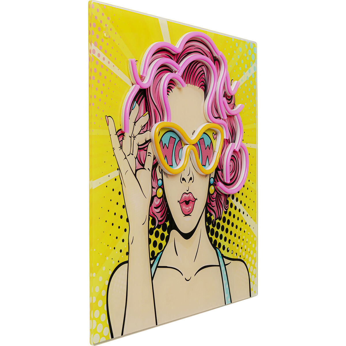 Tableau en verre Beauty LED 39x39cm multicolore, KARE DESIGN