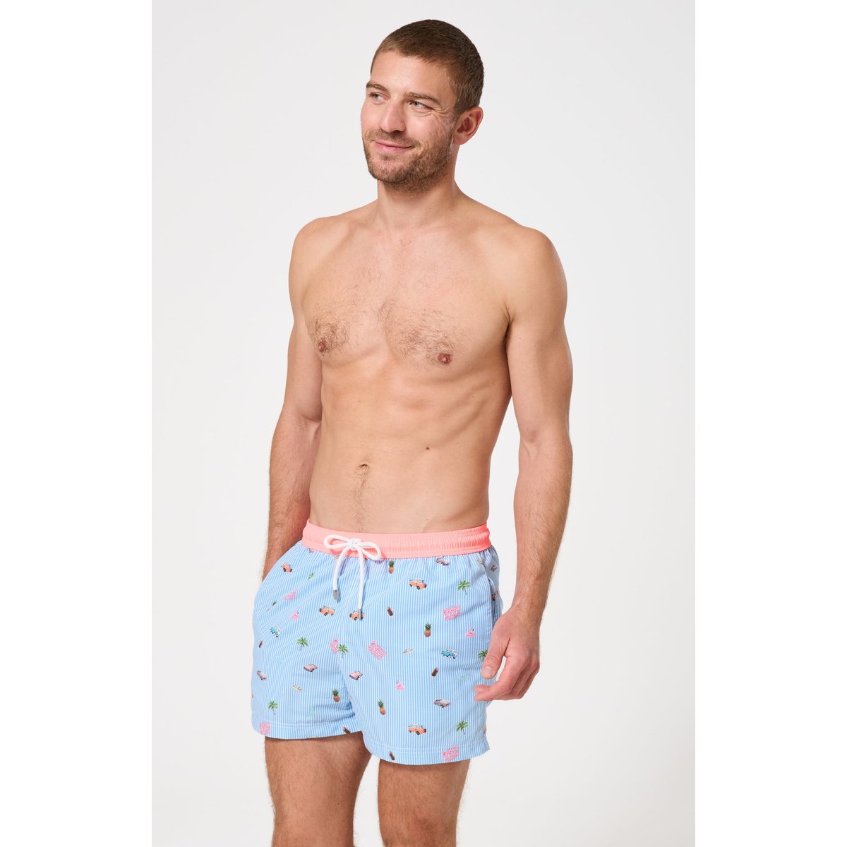 Short de bain imprimé Californie bleu, ARTHUR