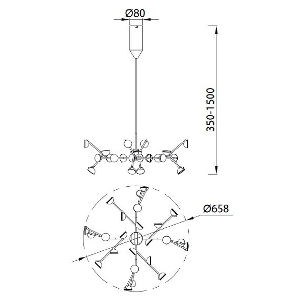 Suspension en métal design, D.66 , ADN blanc, MANTRA