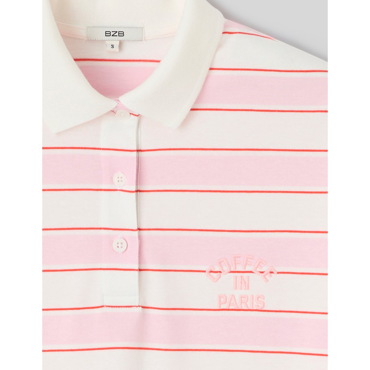 Polo rayé manches courtes multicolore, BZB
