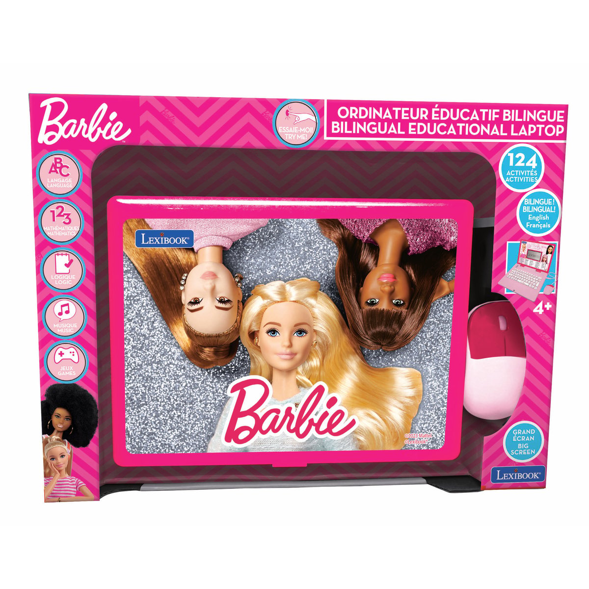 Ordinateur portable éducatif Barbie - Français/Anglais rose, LEXIBOOK
