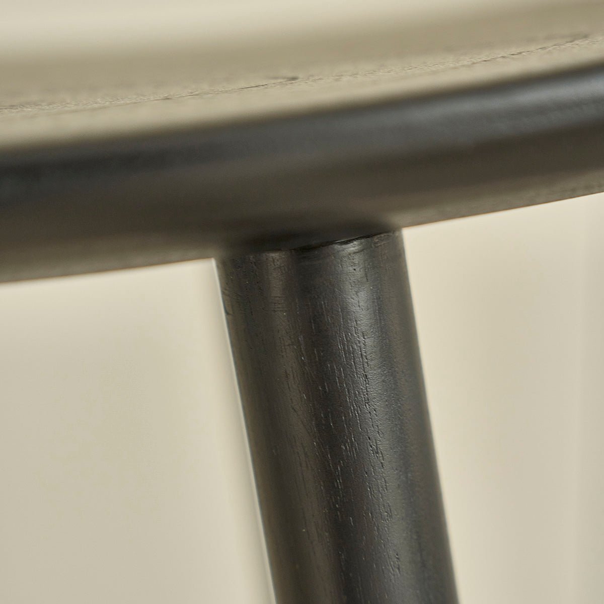 Tabouret de bar en teck massif AMBRE noir, BERAH GETAH