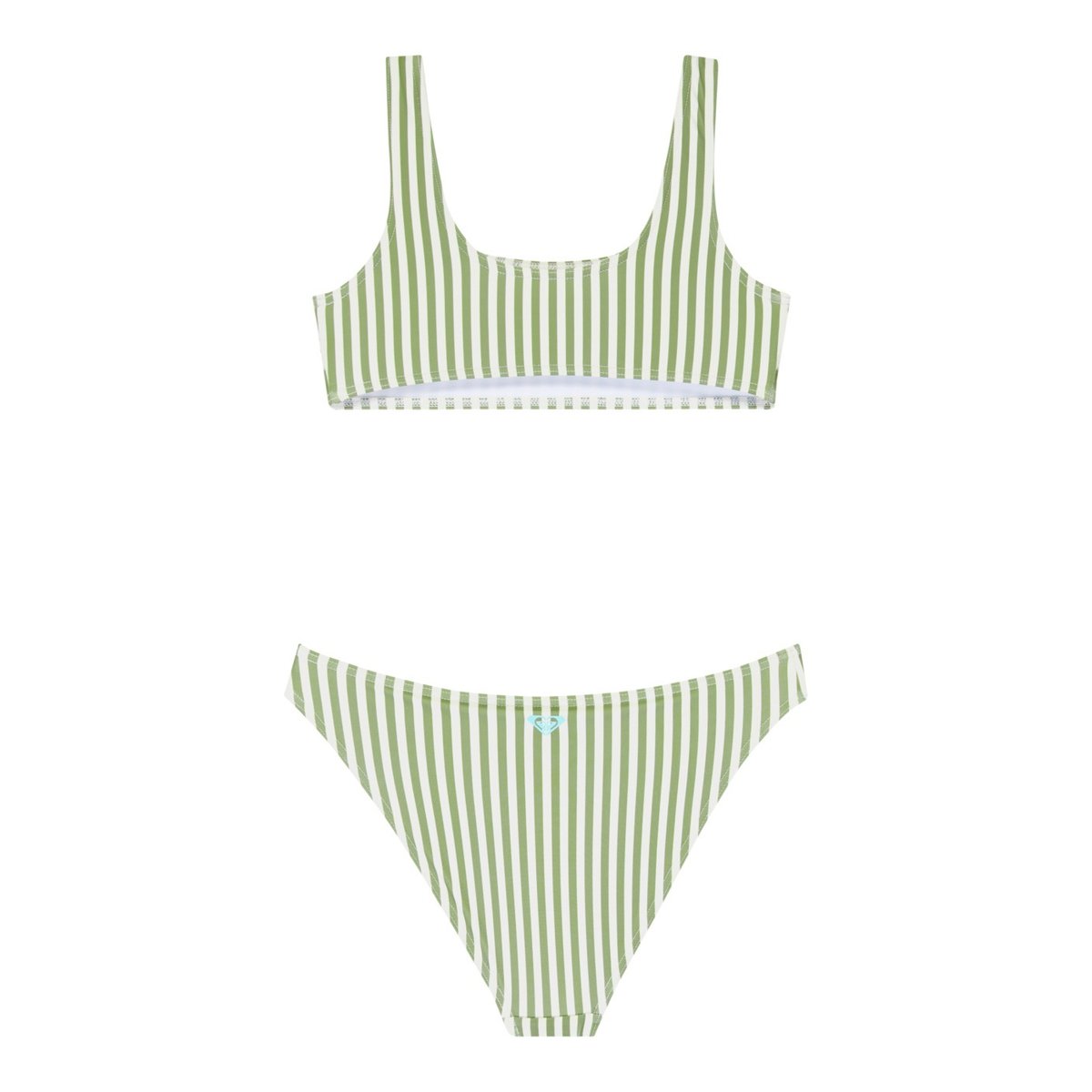 Ensemble 2 pièces bikini bralette deux pièces BICO ACTIVE SET. vert oil green vert moda stripe, ROXY