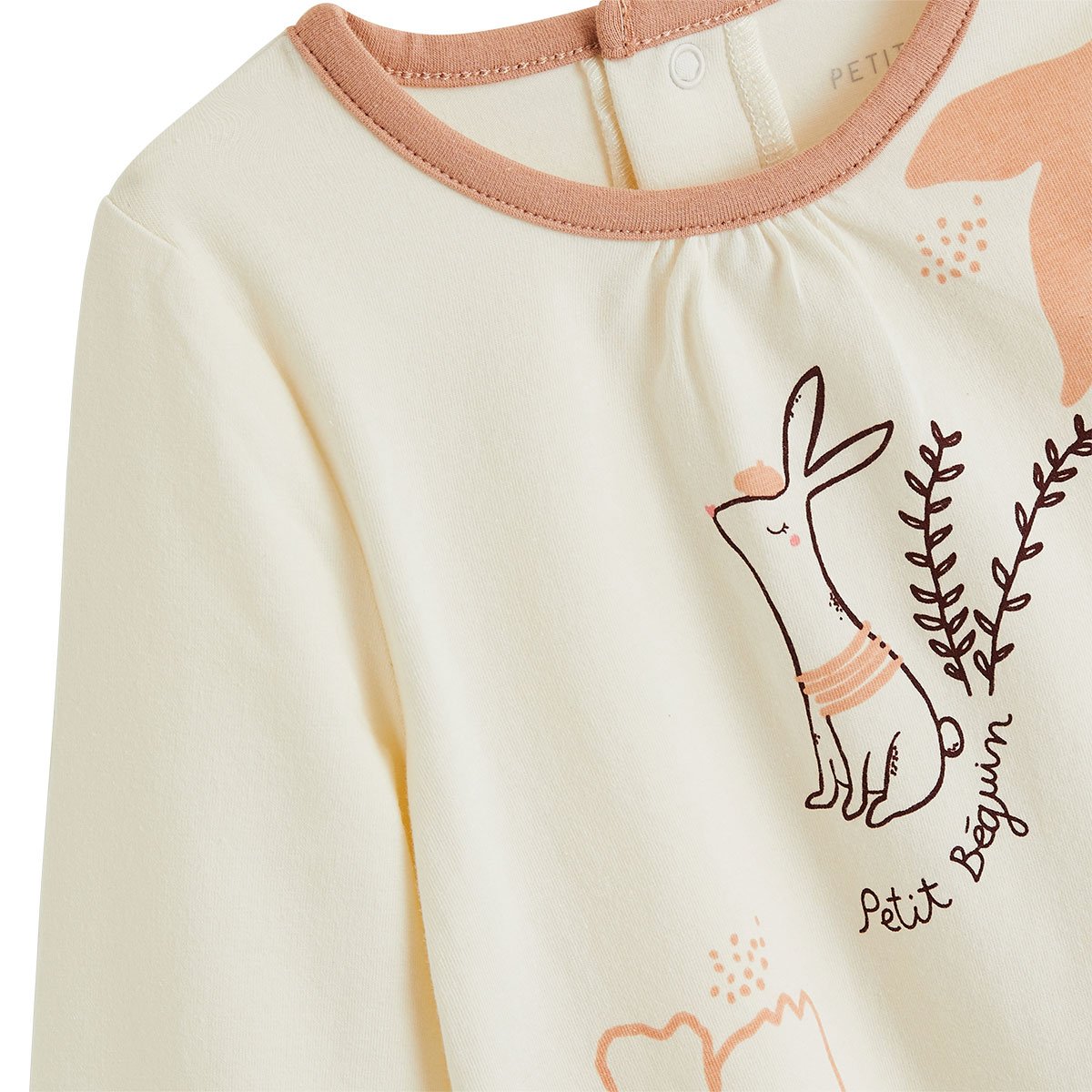 Lot de 2 t-shirts bébé manches longues Aimée ecru, PETIT BEGUIN