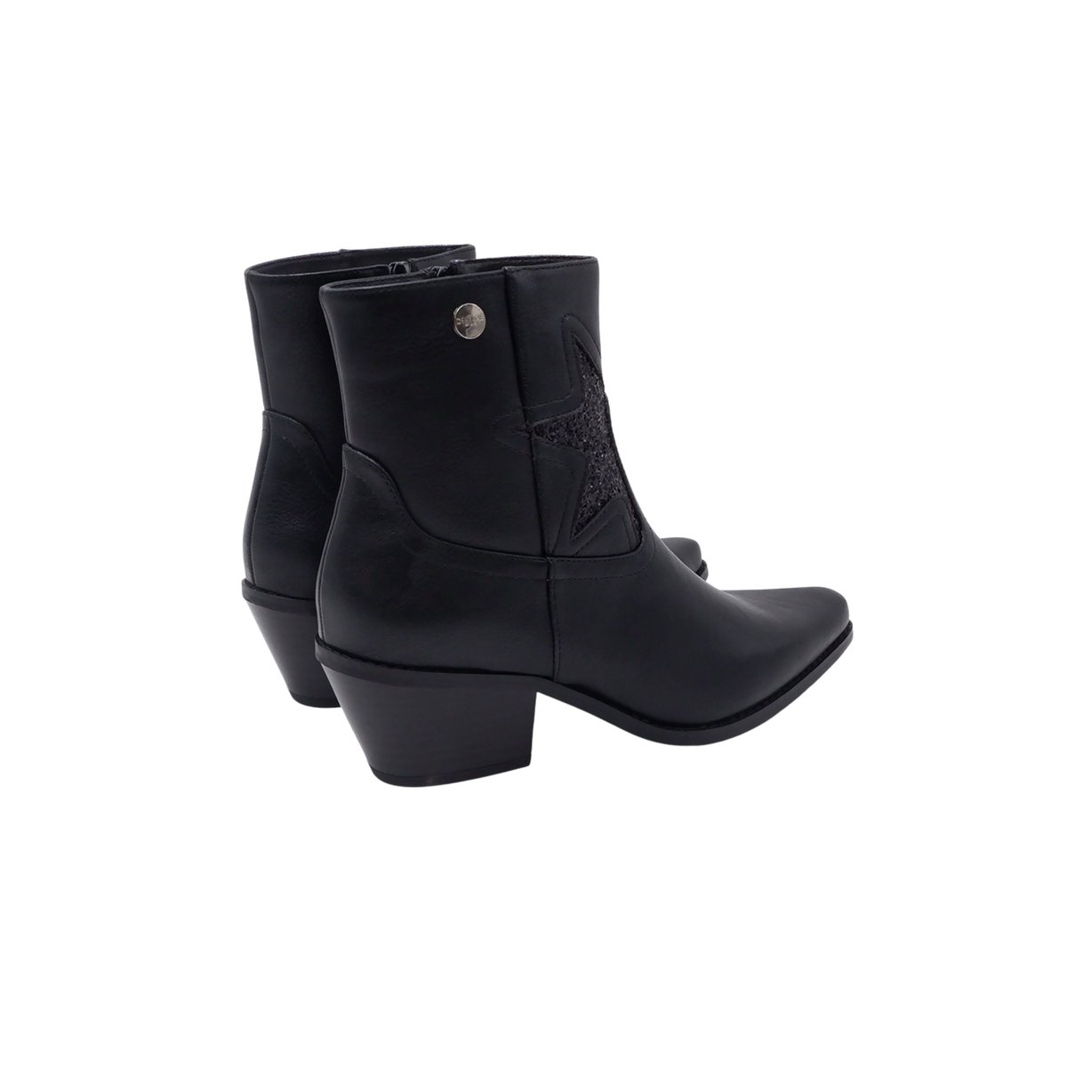 Bottines western à talon avec étoile décorative DELTA noir, DEELUXE