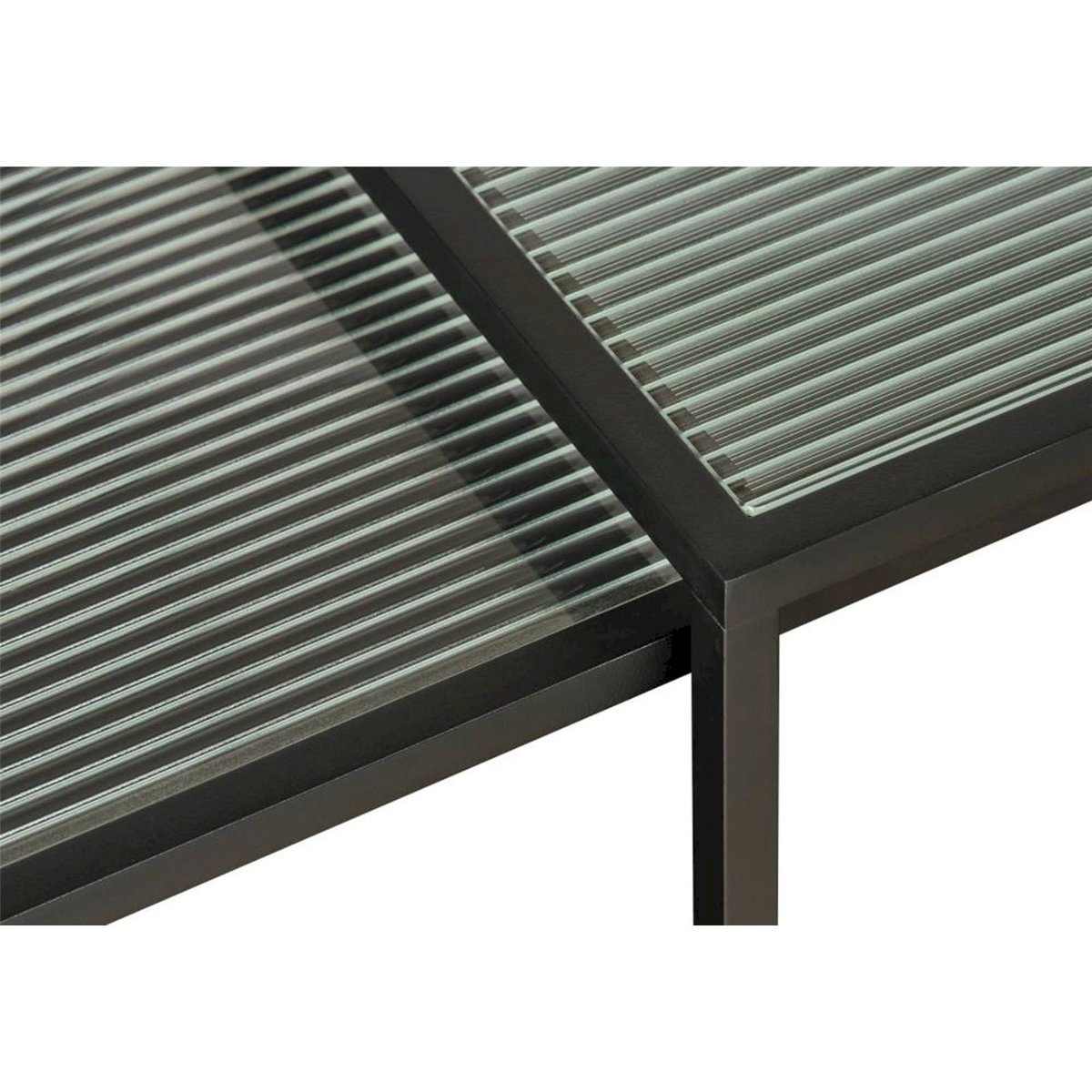 Tables gigognes collection AVENSUNLY noir et verre transparent, RECOLLECTION