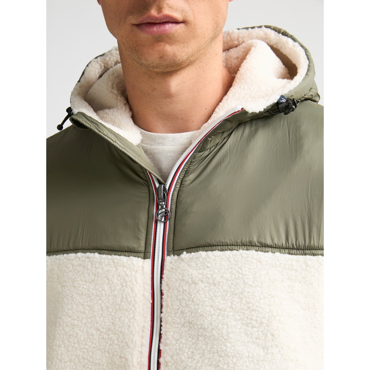 Bomber à capuche en polaire forgeheights vert mossy stone, PETROL INDUSTRIES
