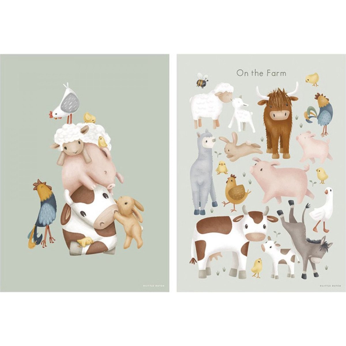 Poster A3 - Little Farm gris, LITTLE DUTCH