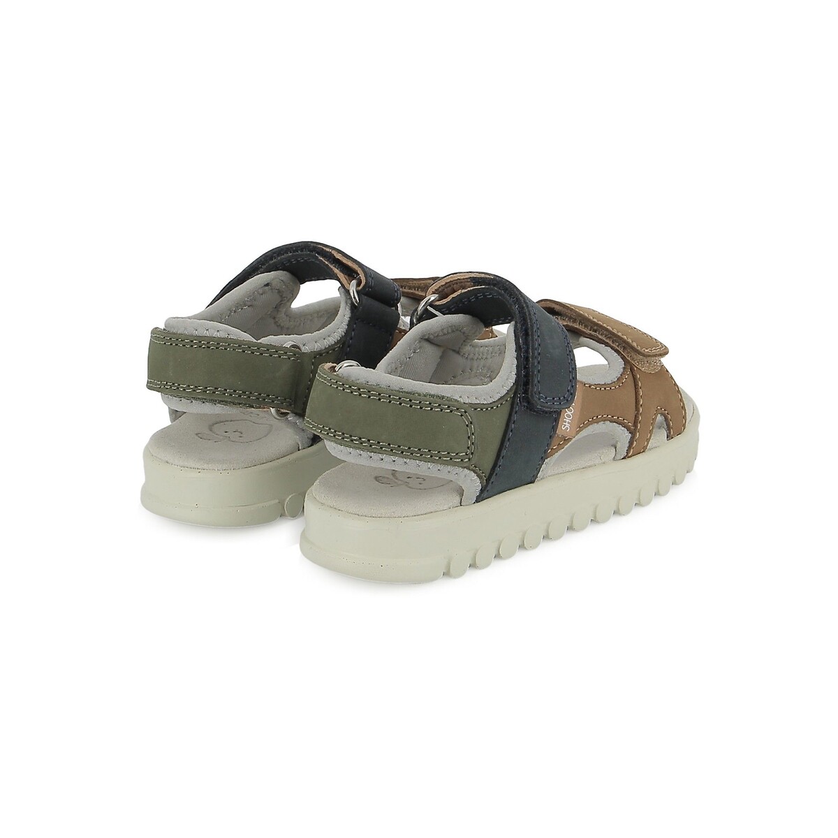 Kids Rolly Boy Touch 'n' Close Leather Sandals camel/blue , SHOO POM