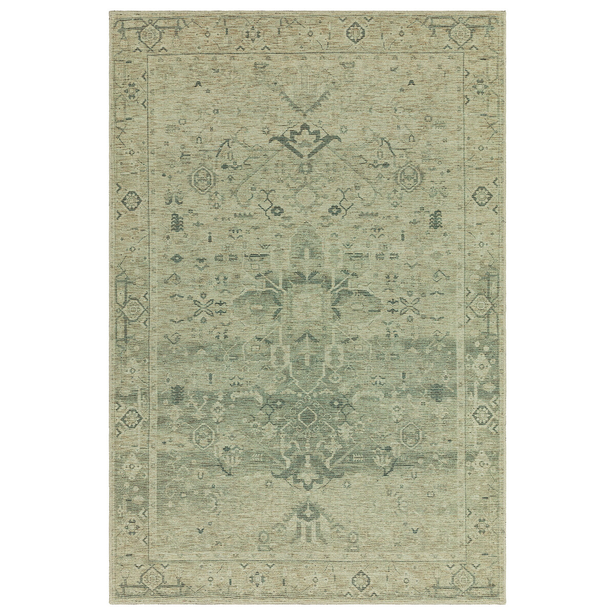 Ombre Effect Vintage Style Flatweave Rug green, ÉDITÉ