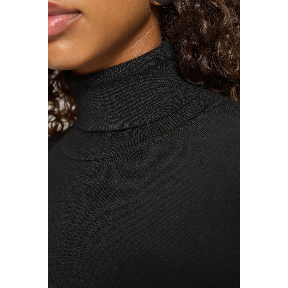 Pull en maille manches longues noir black, ICHI