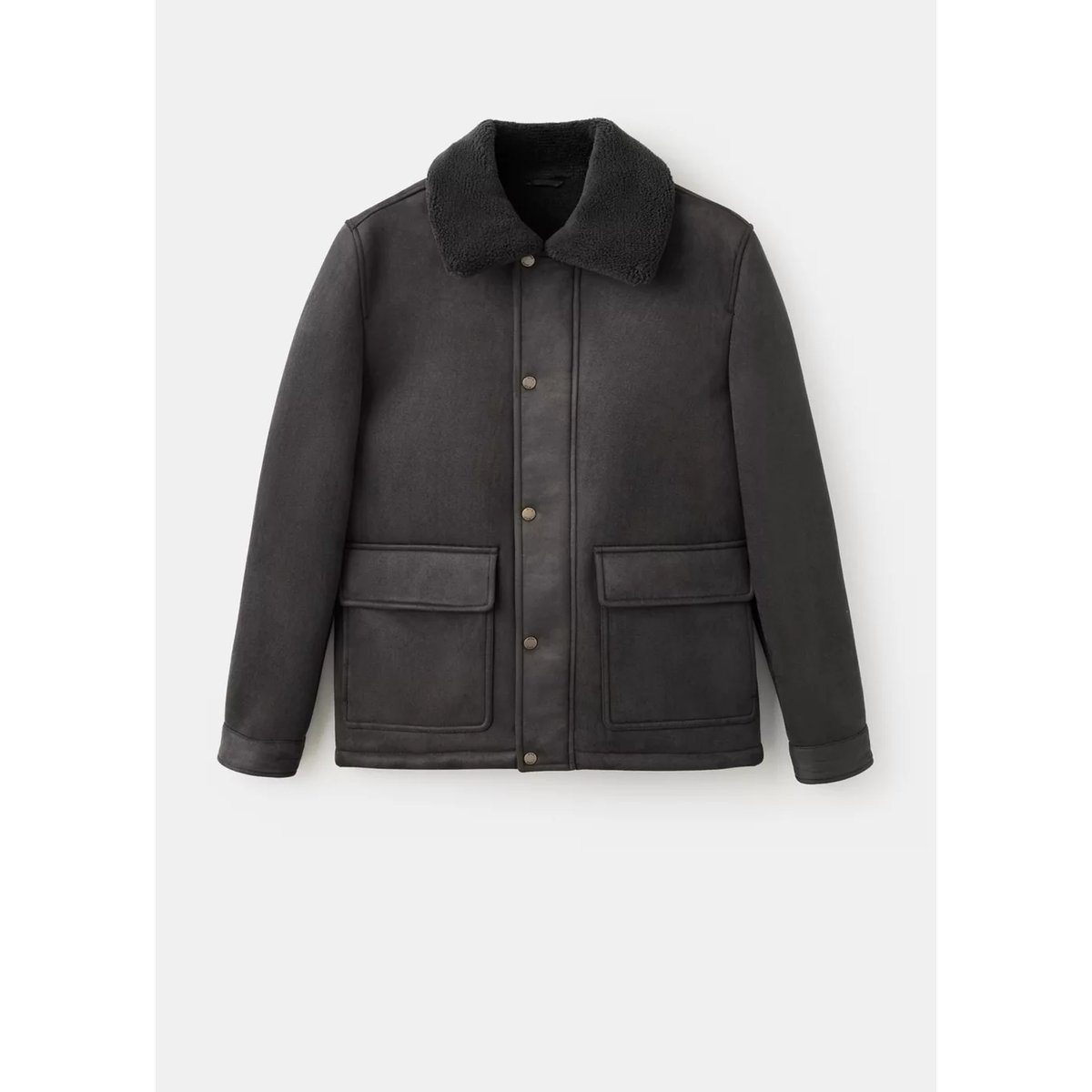 Veste effet daim à poches vert foncé, MANGO MAN