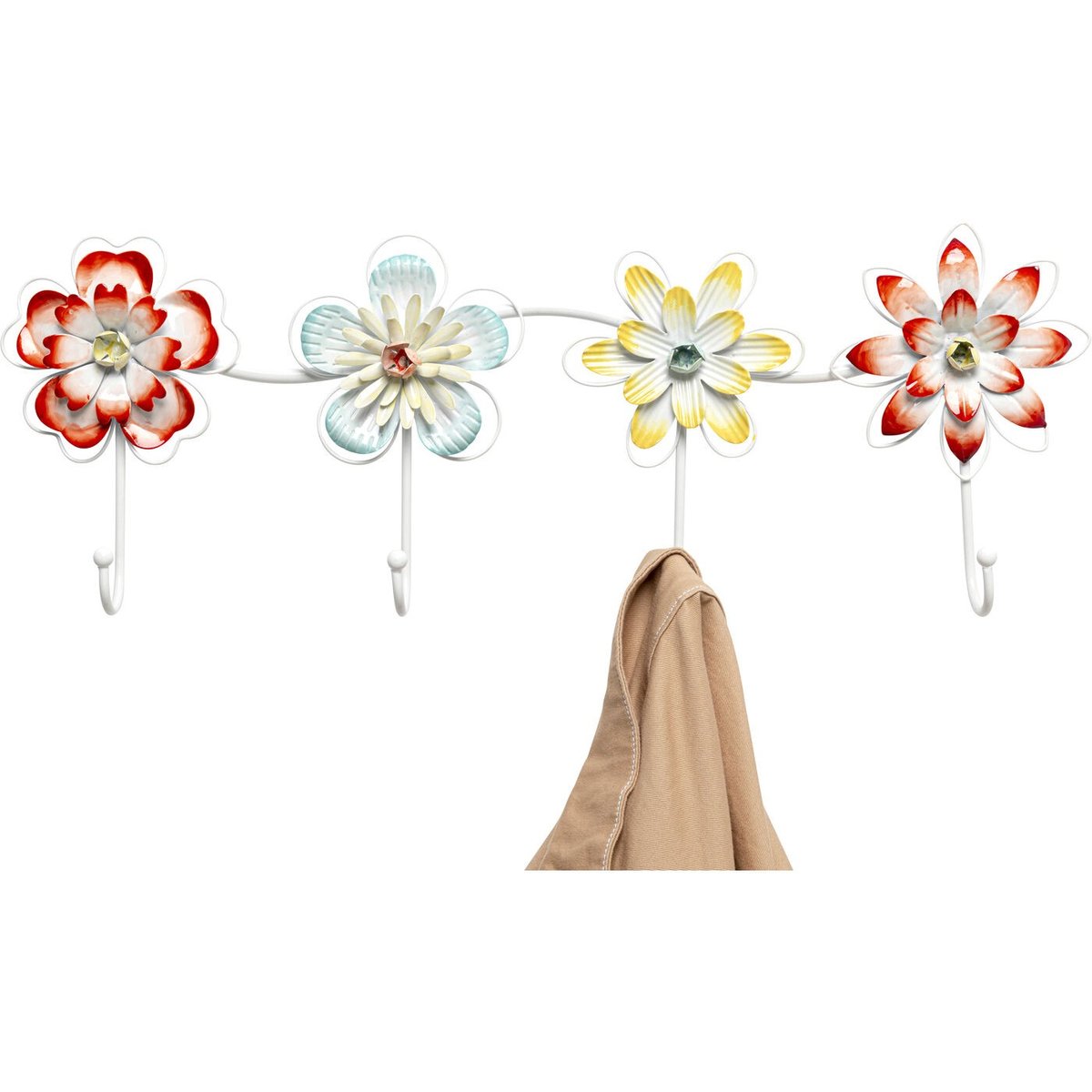Portemanteau mural fleurs écloses multicolore, KARE DESIGN
