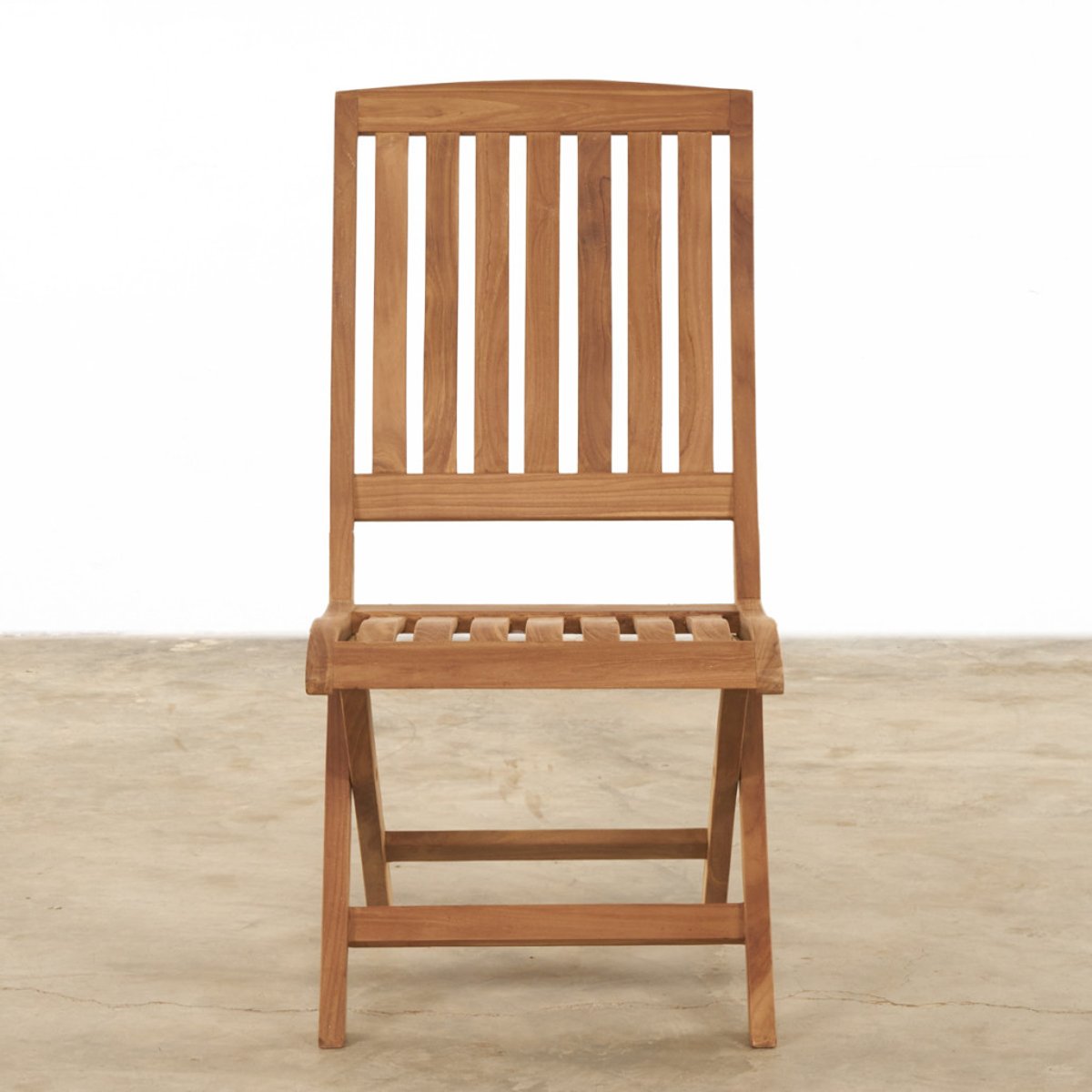 Chaise pliante en teck massif Lisato naturel, WANDA COLLECTION