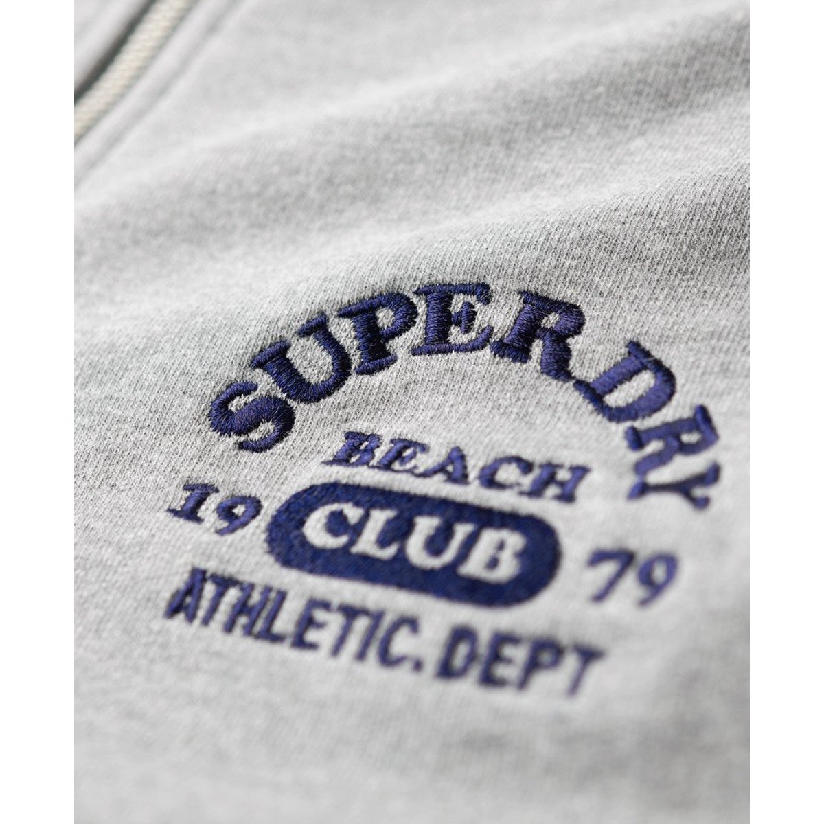 Sweat à col zippé Athletic Essentials gris chiné, SUPERDRY