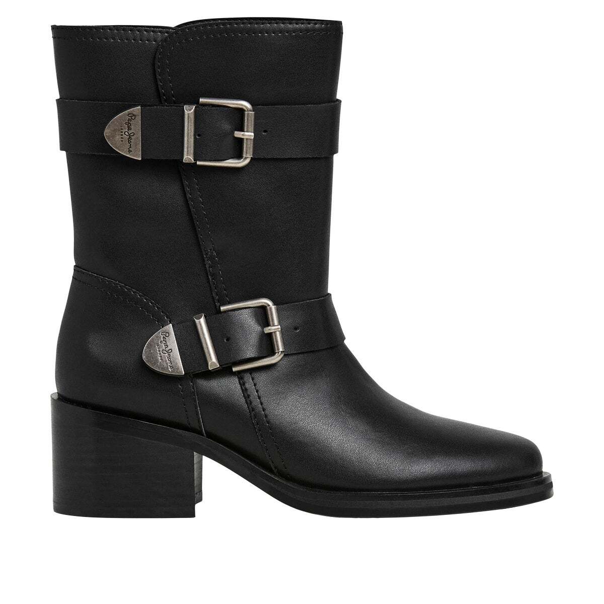 Bottes En Cuir Avec Sangles noir, PEPE JEANS