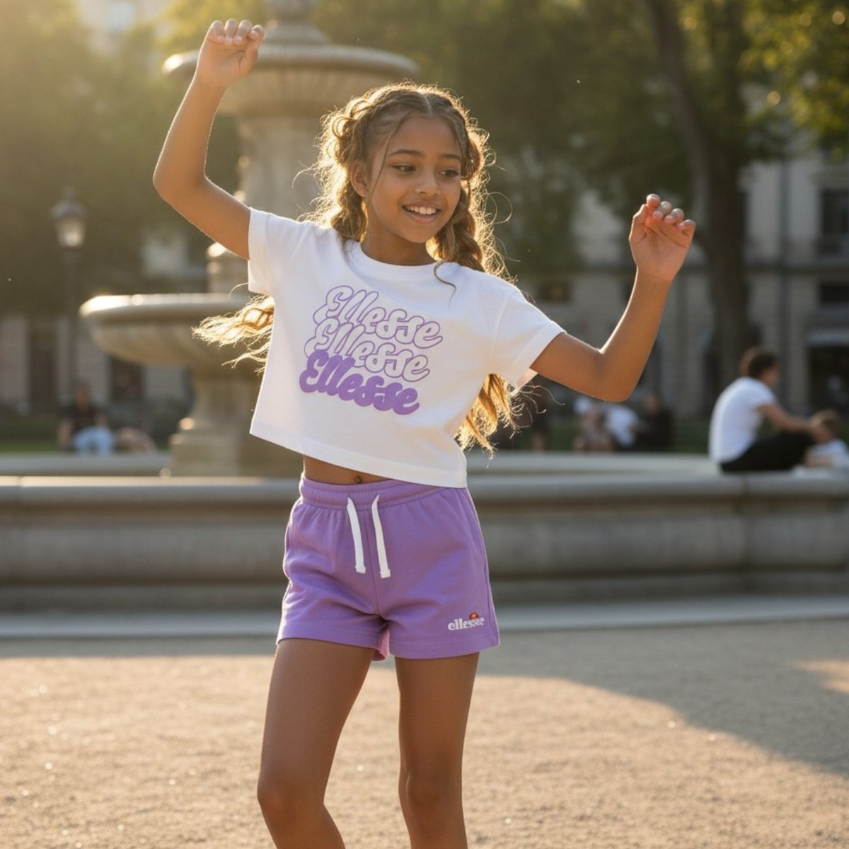 Pack de 2 T-shirts et short violet, ELLESSE