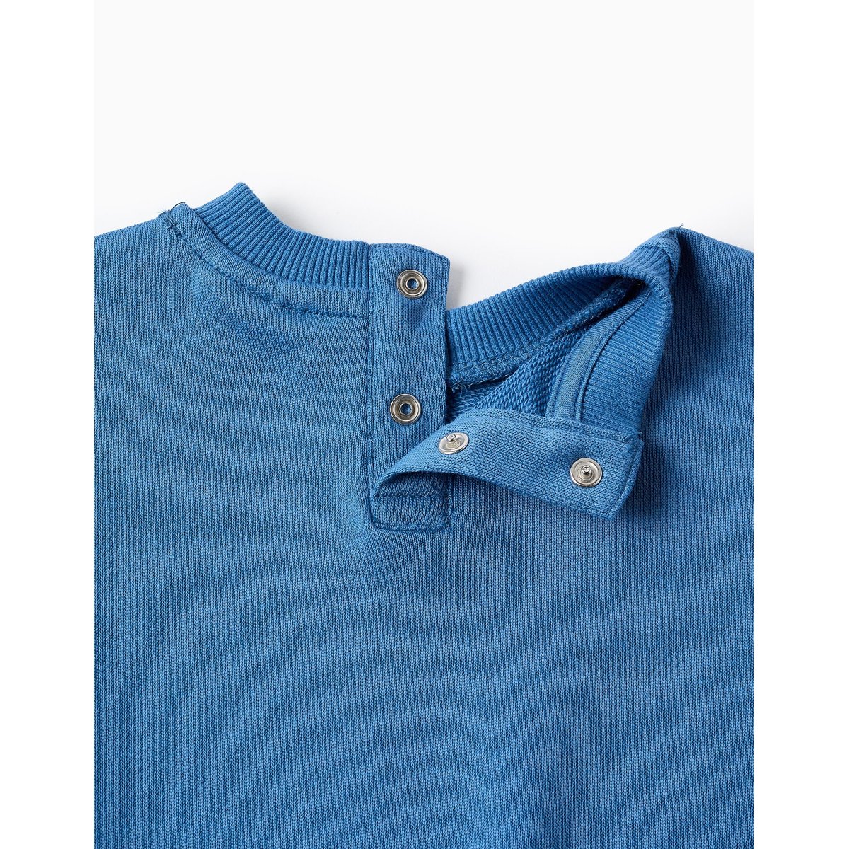 Sweat en coton avec ours et lettres imprimés bleu, ZIPPY