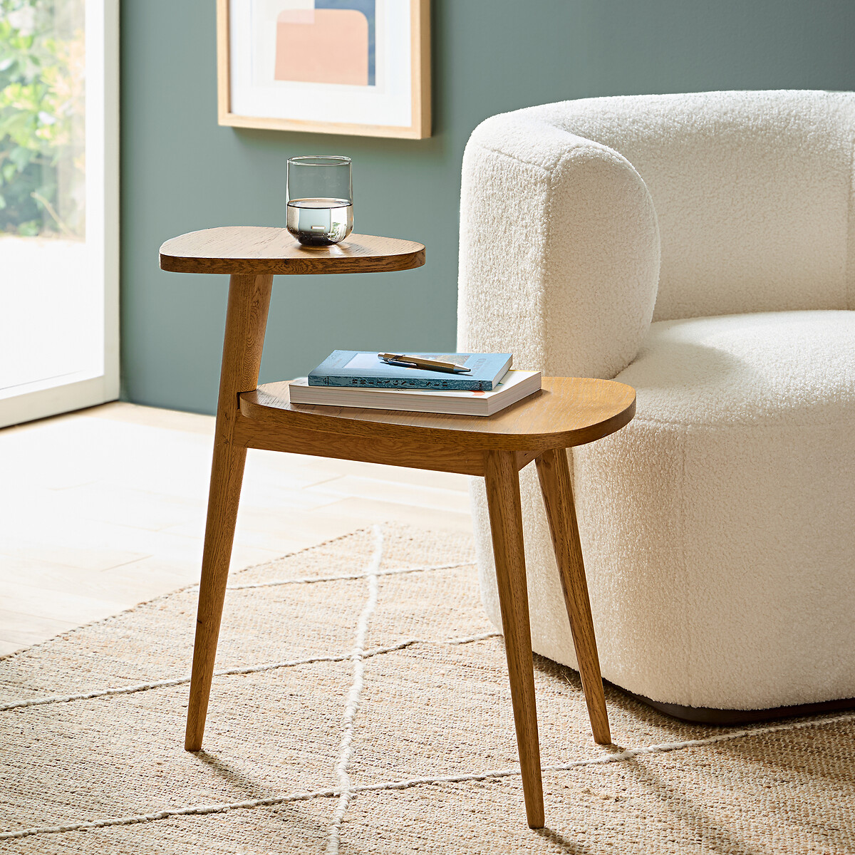 Quilda Vintage-Style Two-Tier Side Table oak, LA REDOUTE INTERIEURS