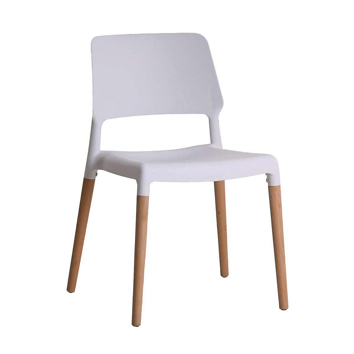 Set of 2 Scandi Style Chairs with Natural Wood Legs white, SO'HOME