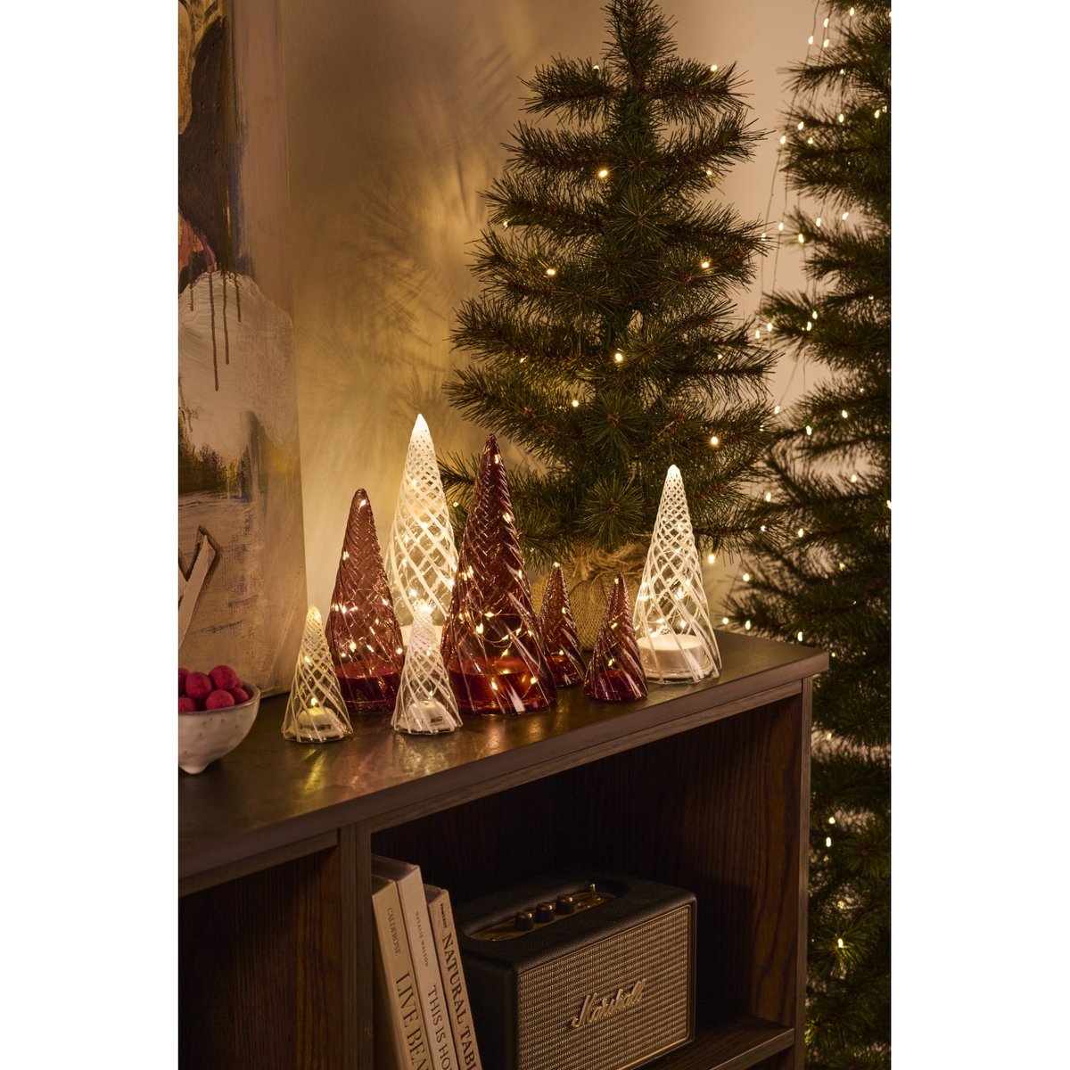 Sapin LED Vilma 23cm blanc, SIRIUS