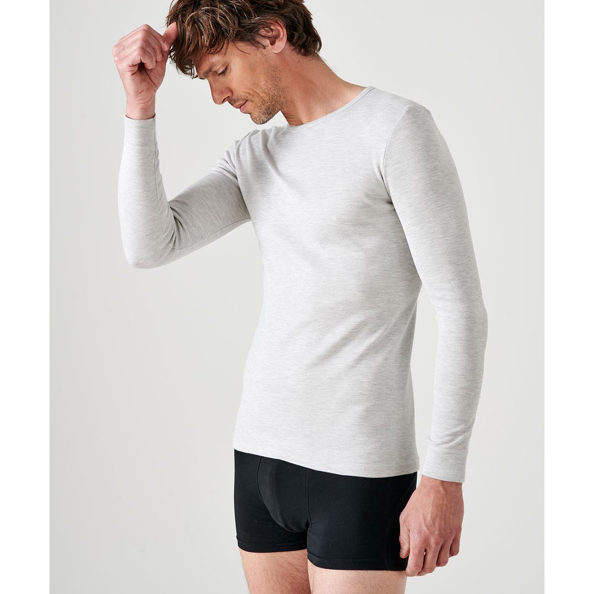 T-shirt manches longues Thermolactyl gris chiné, DAMART