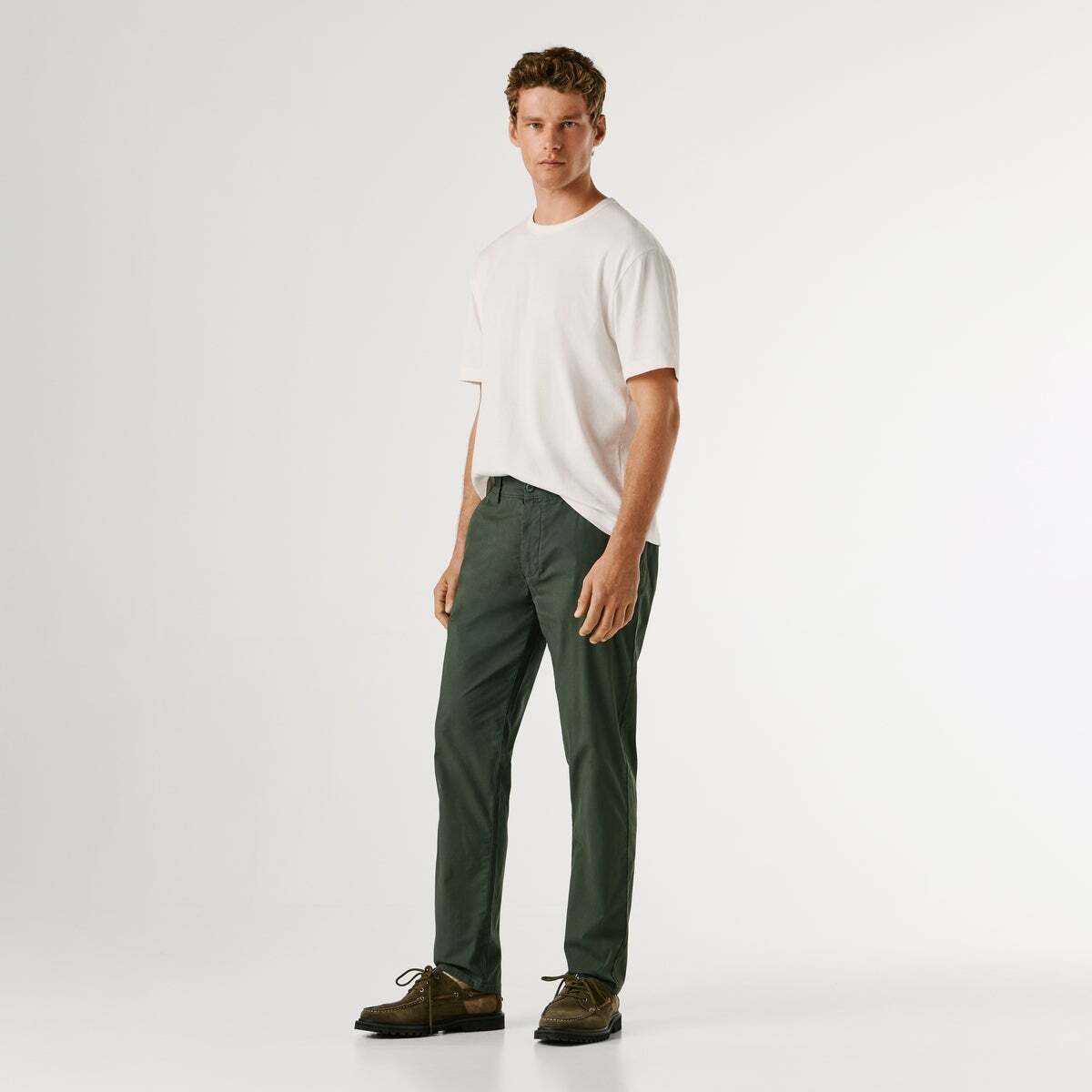 Pantalon Chino Coupe Slim vert olive, PEPE JEANS