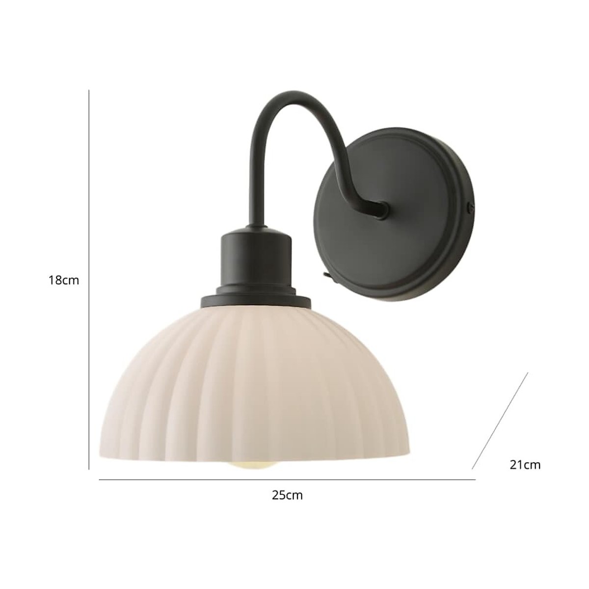 Baylor Ribbed Dome Wall Light black, SO'HOME