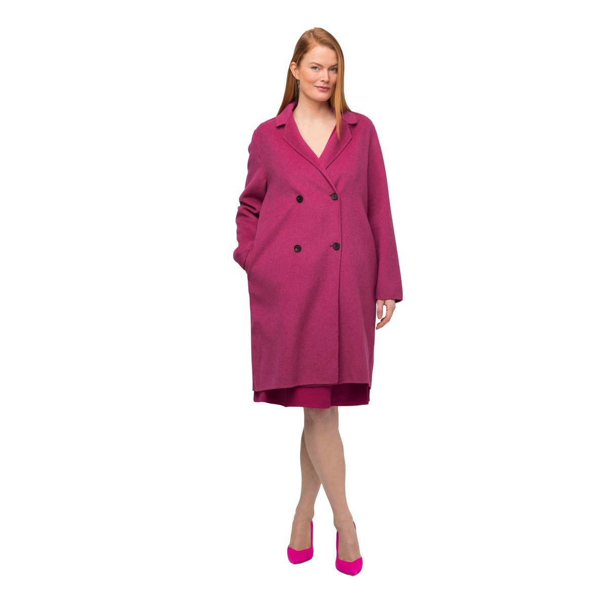 Manteau, aspect laineux rose vif oriental, ULLA POPKEN