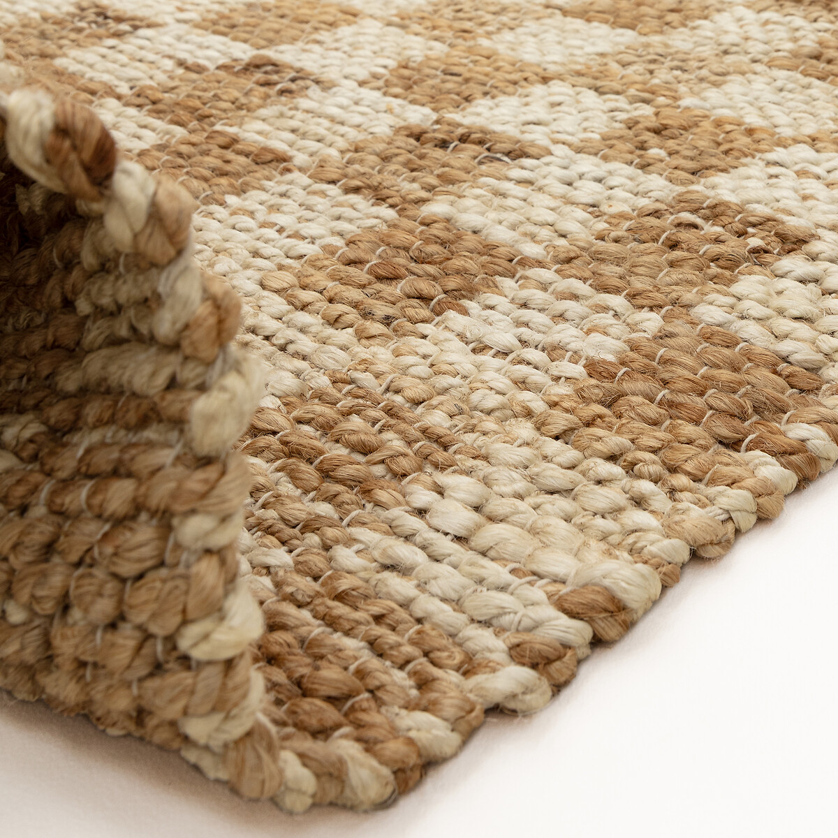 Naturi Hand Woven Chequerboard Rug natural, SO'HOME